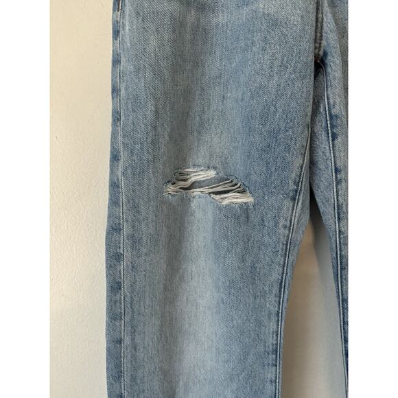 NWD Madewell Petite Curvy 90s Straight Leg Jeans Blue Revoir Wash Ripped Size 23 - Picture 7 of 15